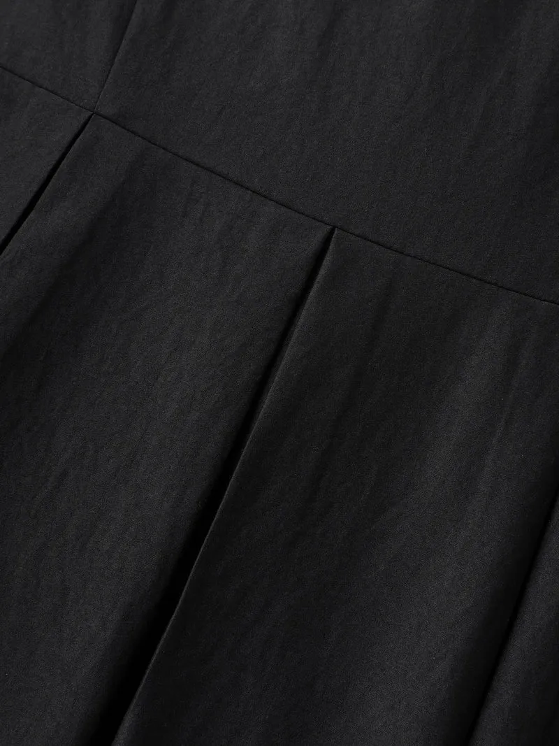 Classic Woven Inner Pleated Midi Dress