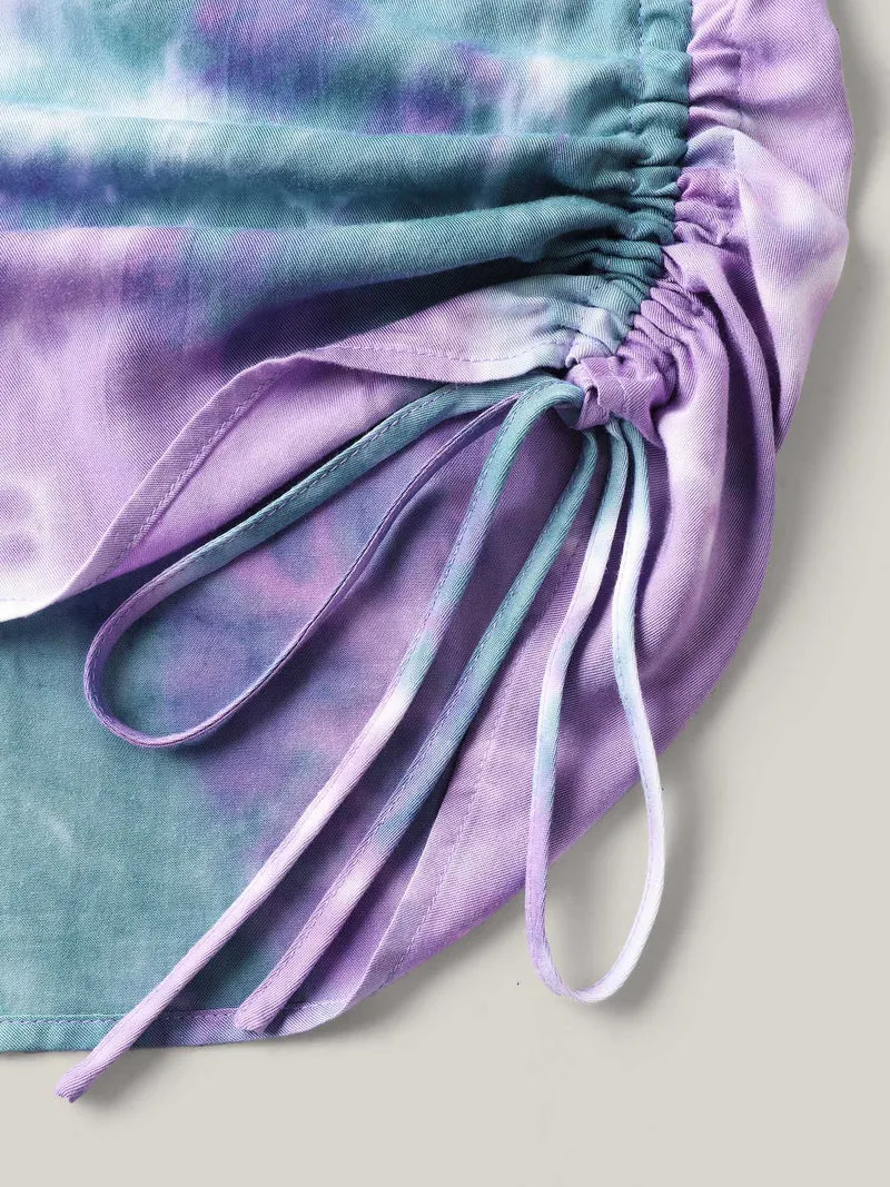 Rayon Tie-Dye Stretchy Waist Romper