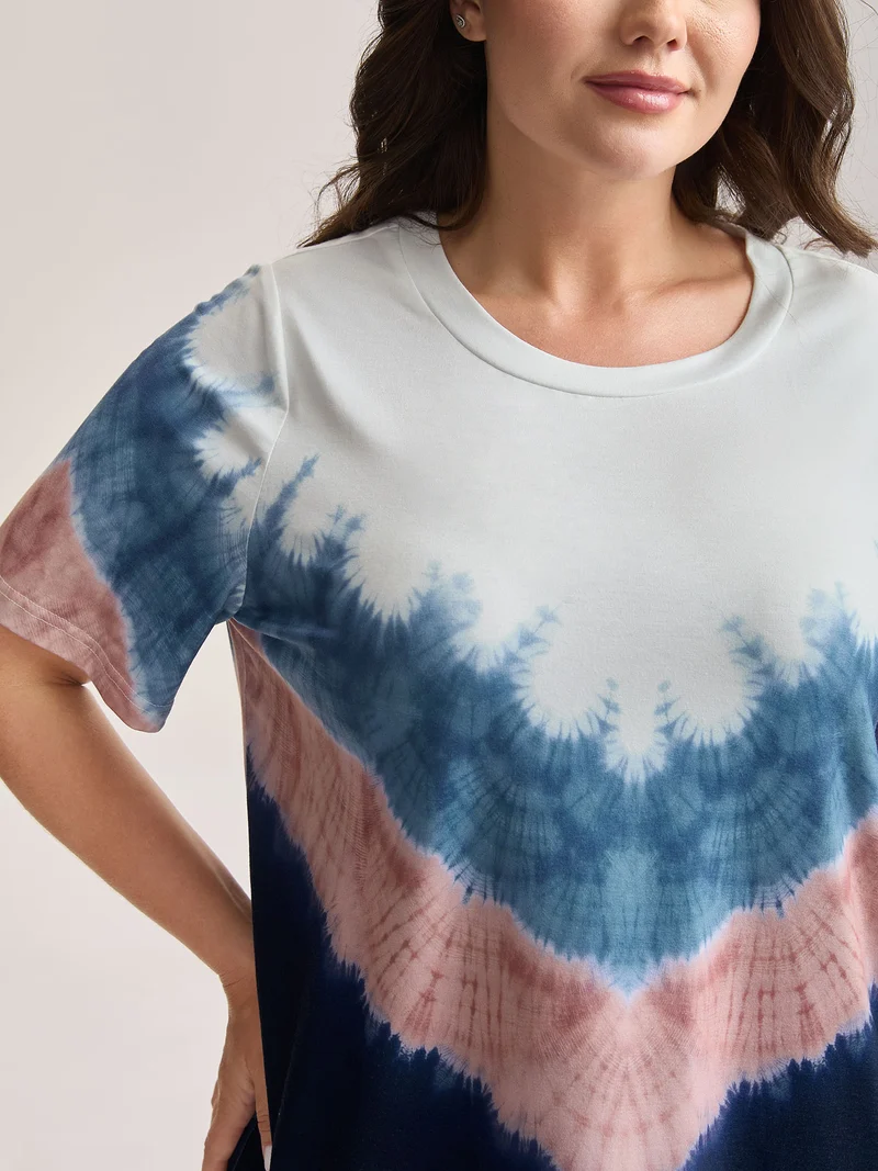 Tie-Dye Print Round Neck T-Shirt