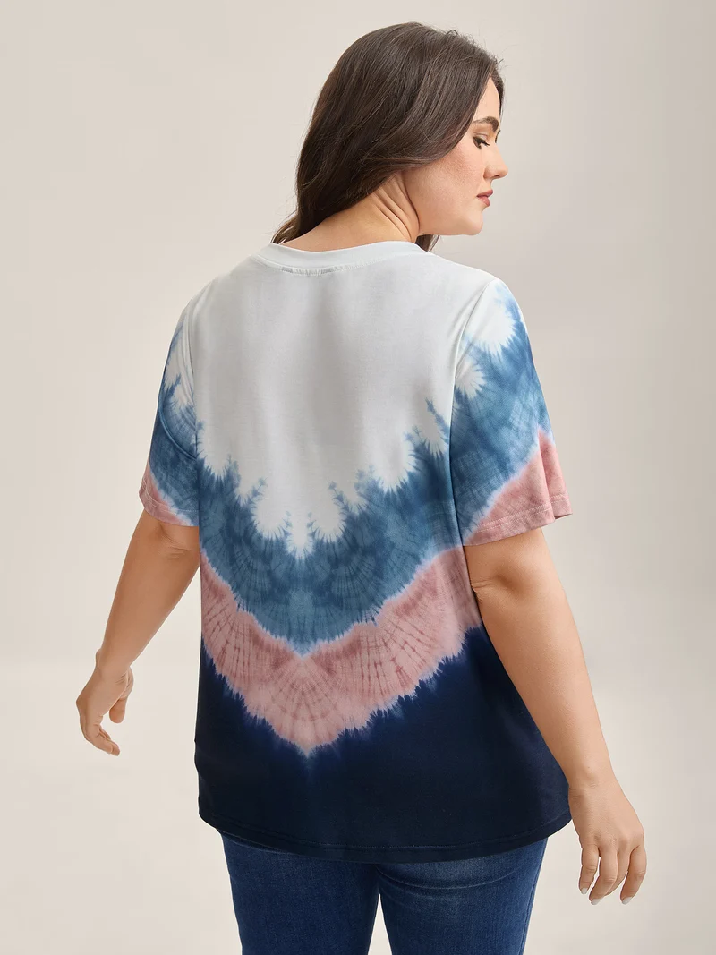 Tie-Dye Print Round Neck T-Shirt