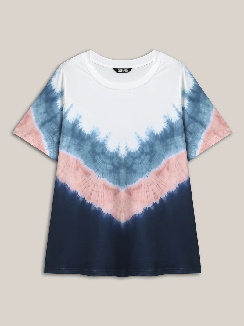 Tie-Dye Print Round Neck T-Shirt