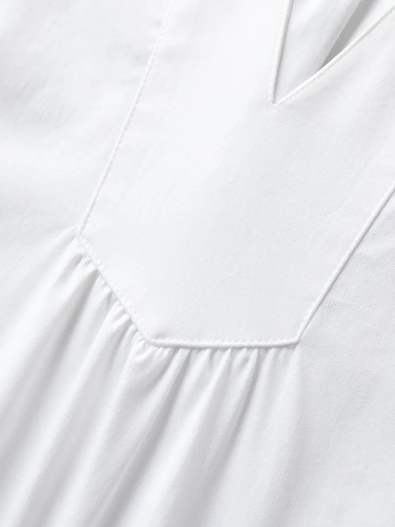 Floral Lotus Leaf Sleeve Split Neck Blouse