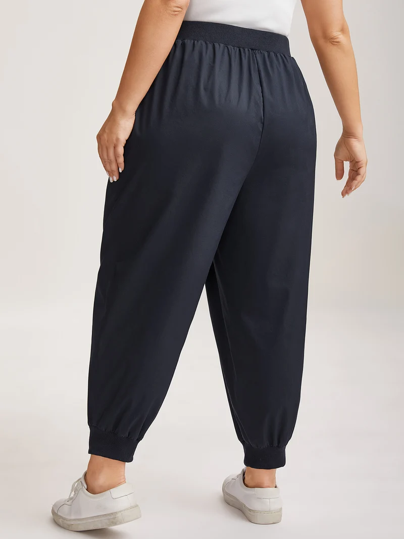 Cotton Pull-On Waist Solid Jogger Pants