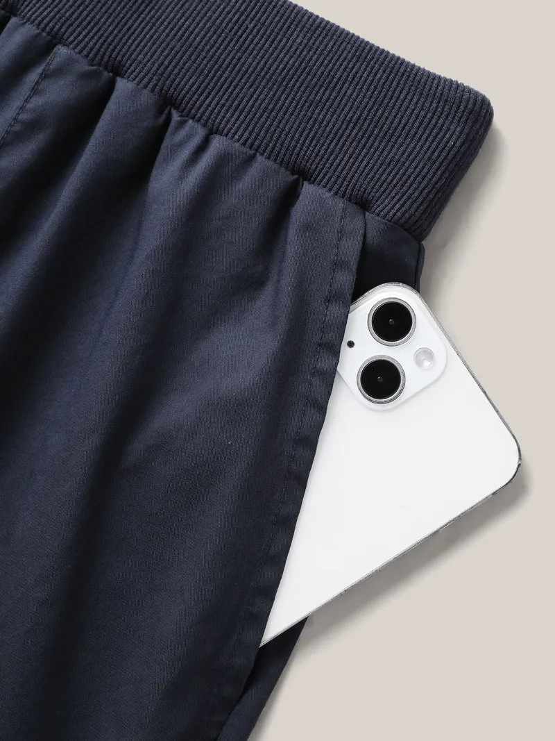 Cotton Pull-On Waist Solid Jogger Pants