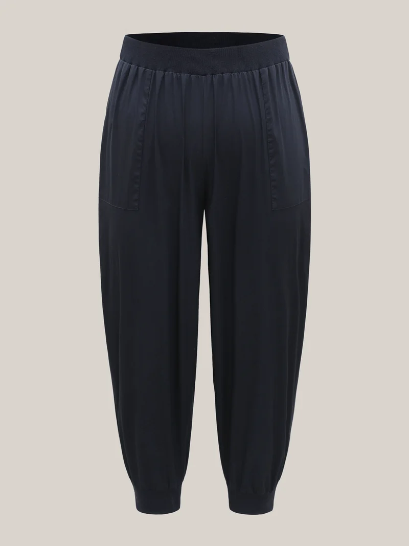 Cotton Pull-On Waist Solid Jogger Pants