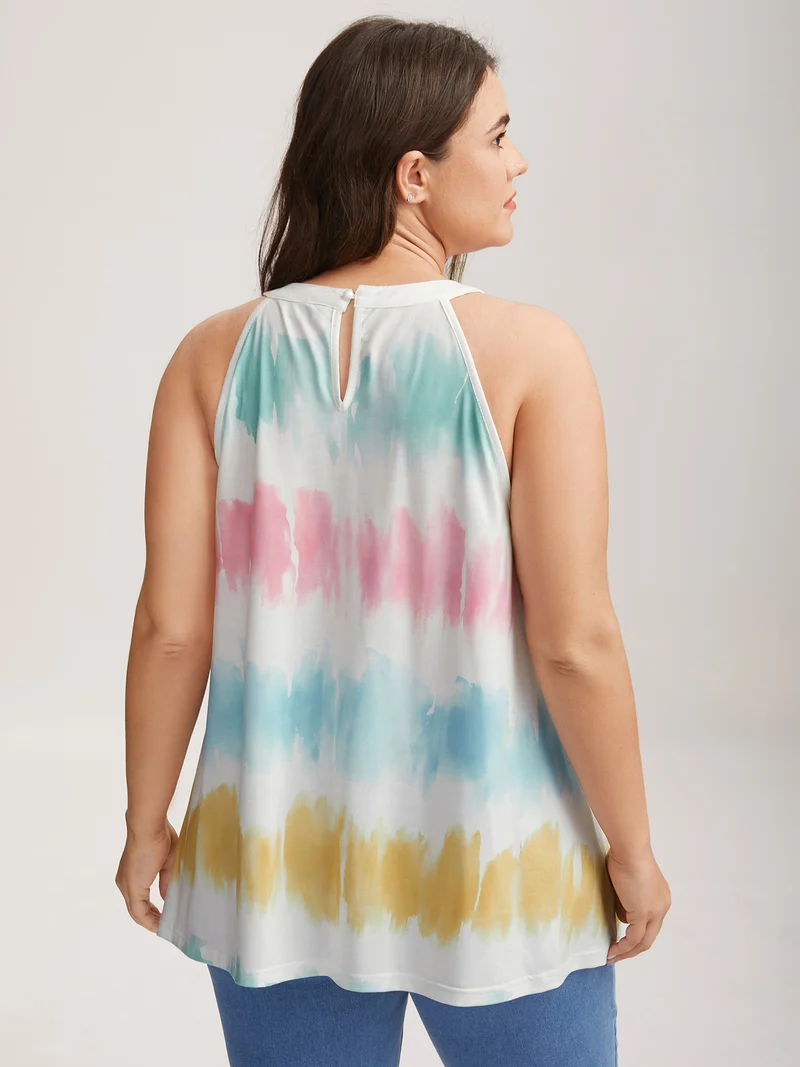 Color Fusion Pleated Flowy Tank Top