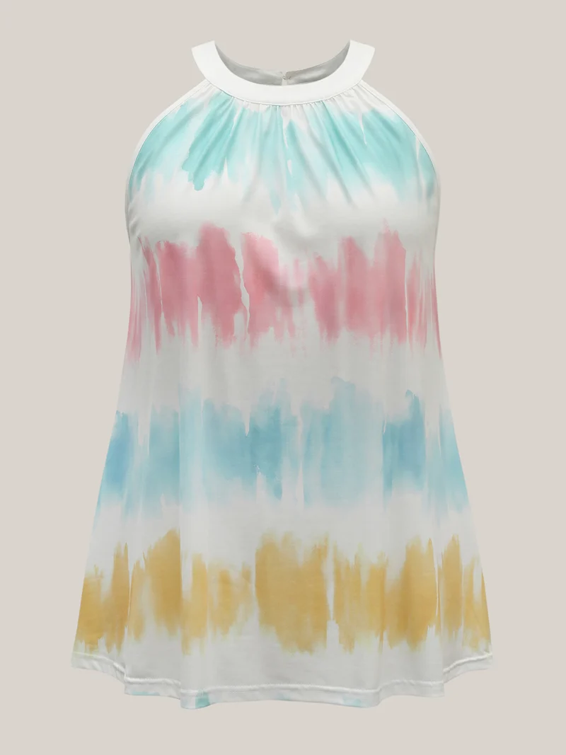 Color Fusion Pleated Flowy Tank Top