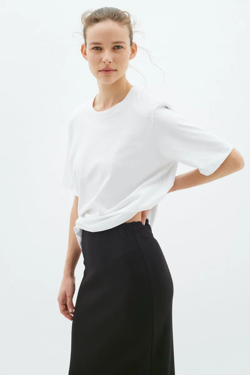 Jupe midi droite Aida