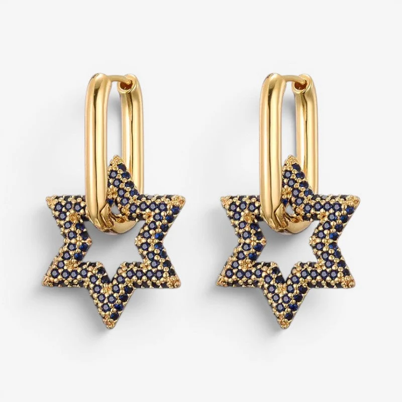 Boucles d’oreilles créoles pour femme avec motif étoile