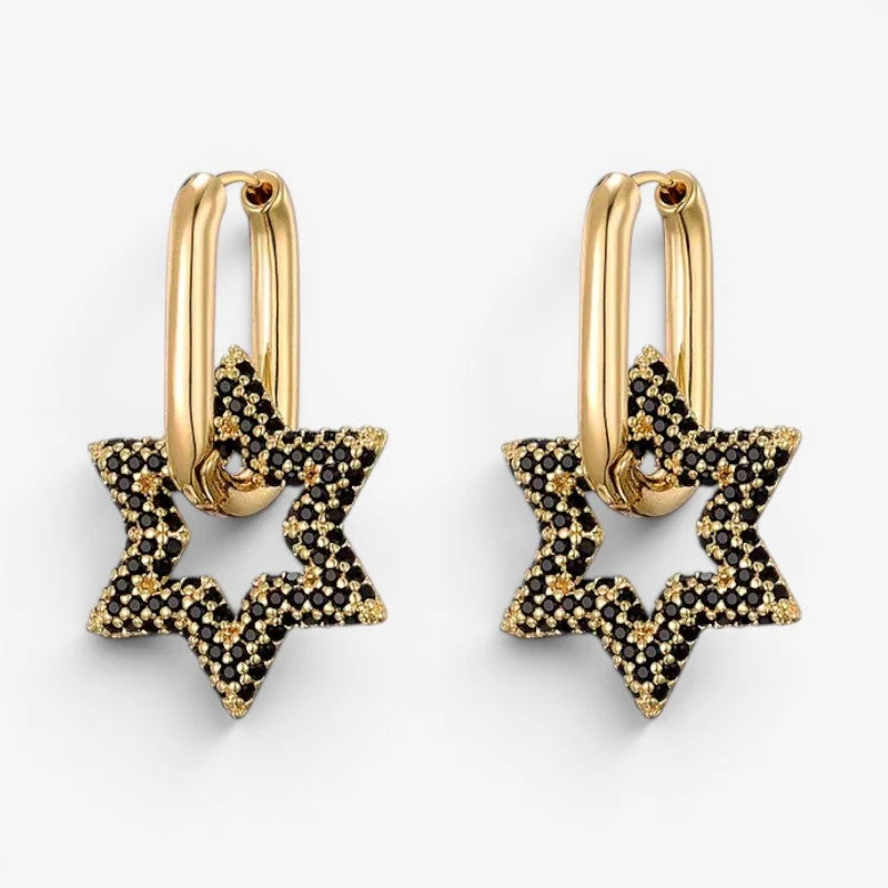 Boucles d’oreilles créoles pour femme avec motif étoile