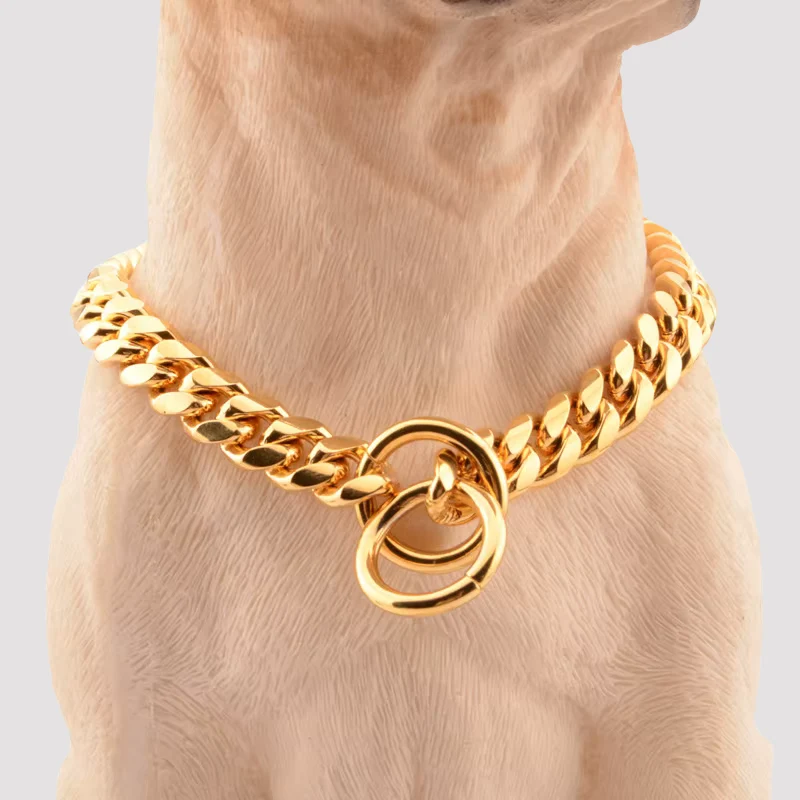 Collier à chaîne maille cubaine pour chien