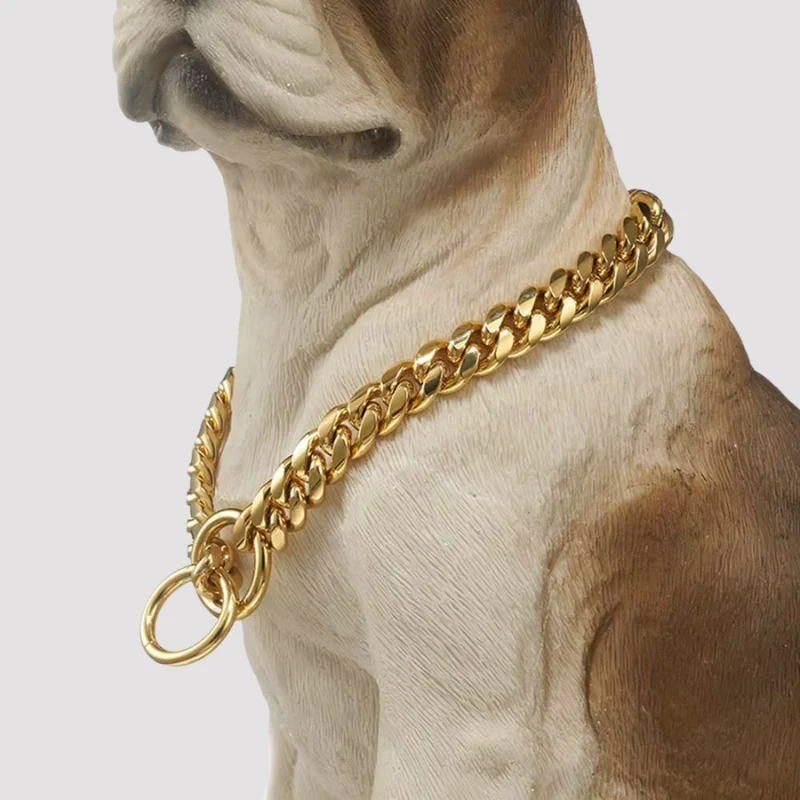 Collier à chaîne maille cubaine pour chien
