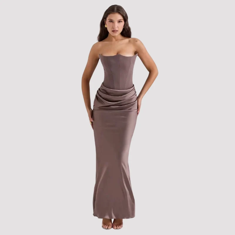 Robe de soirée longue bustier pour femme