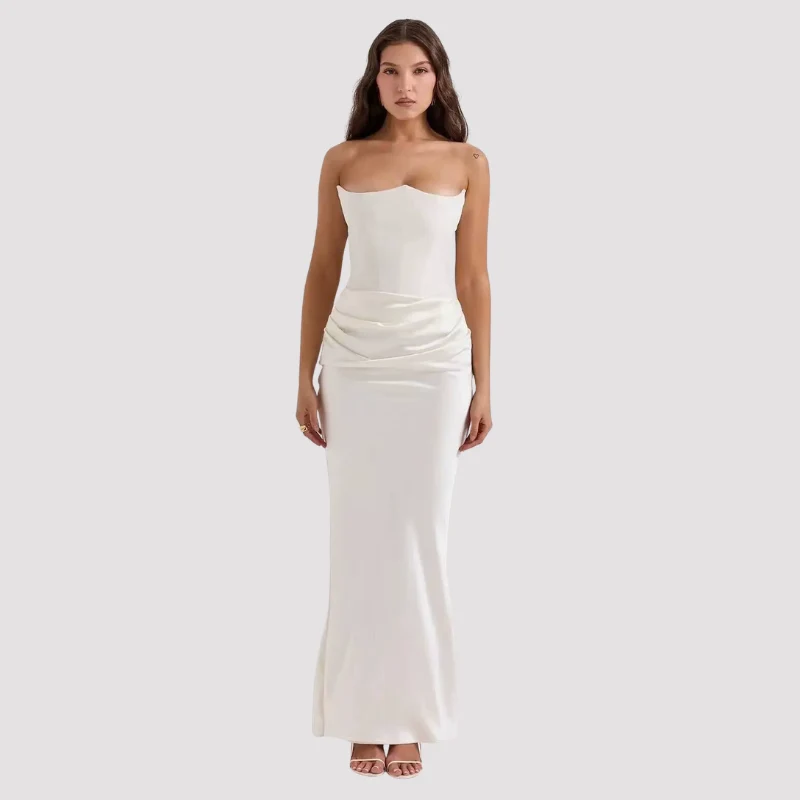 Robe de soirée longue bustier pour femme