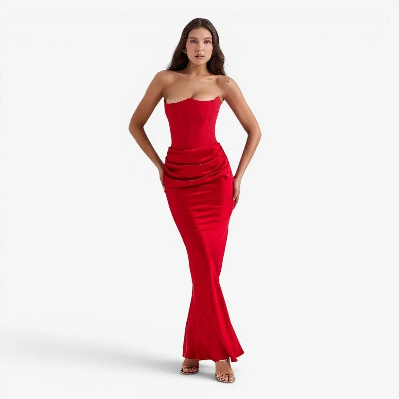 Robe de soirée longue bustier pour femme