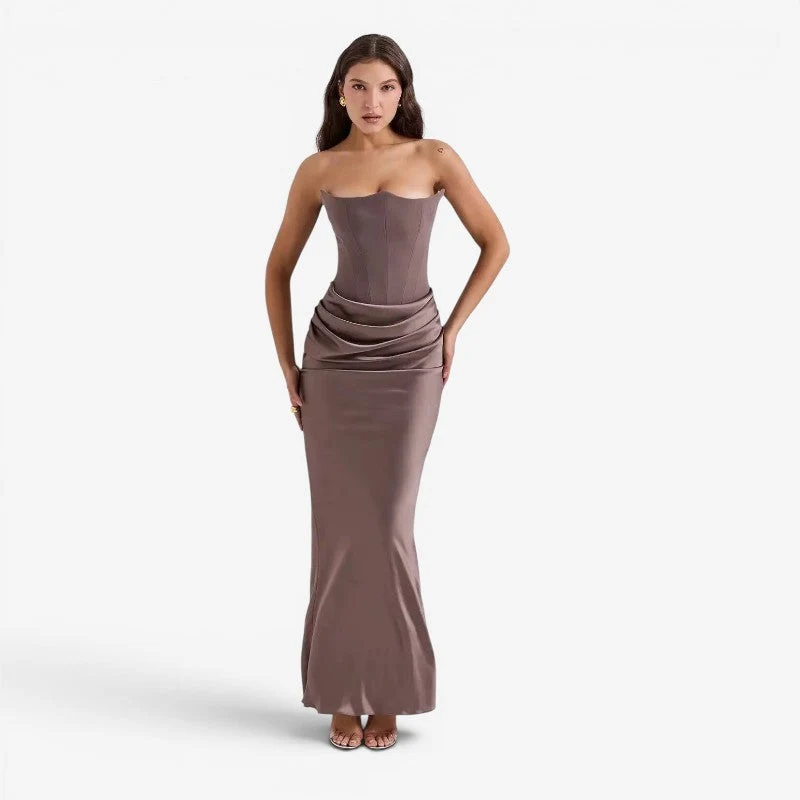 Robe de soirée longue bustier pour femme