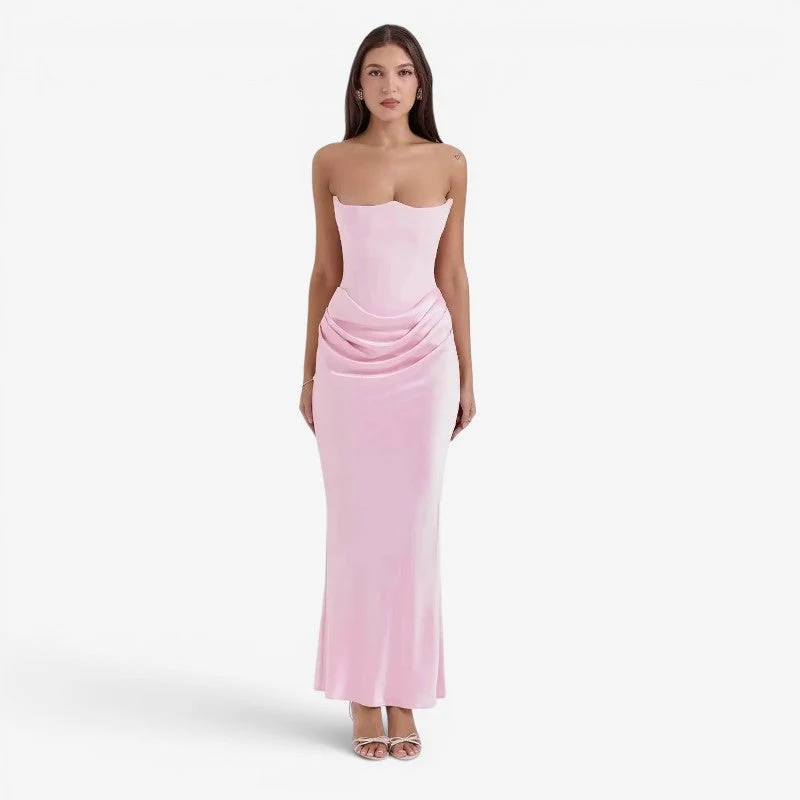Robe de soirée longue bustier pour femme