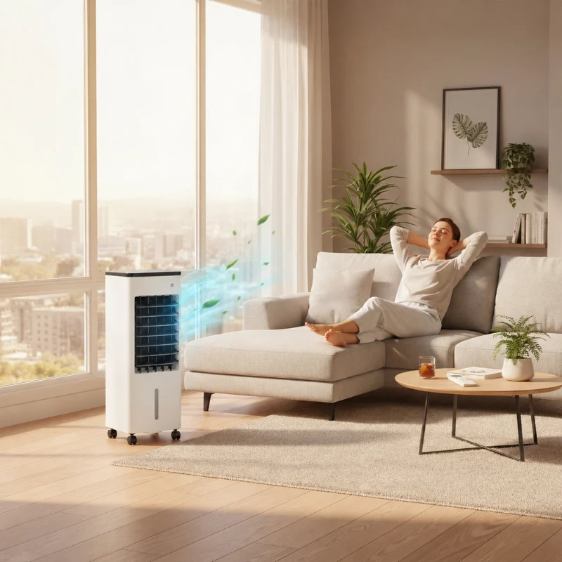 Ventilateur rafraîchisseur d'air portable avec télécommande