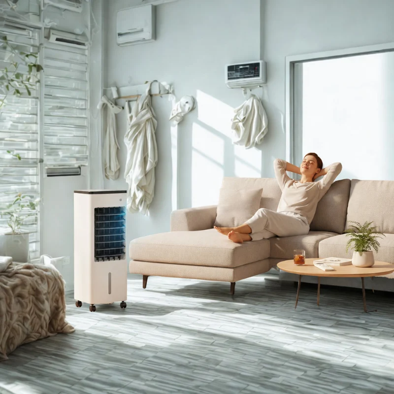 Ventilateur rafraîchisseur d'air portable avec télécommande