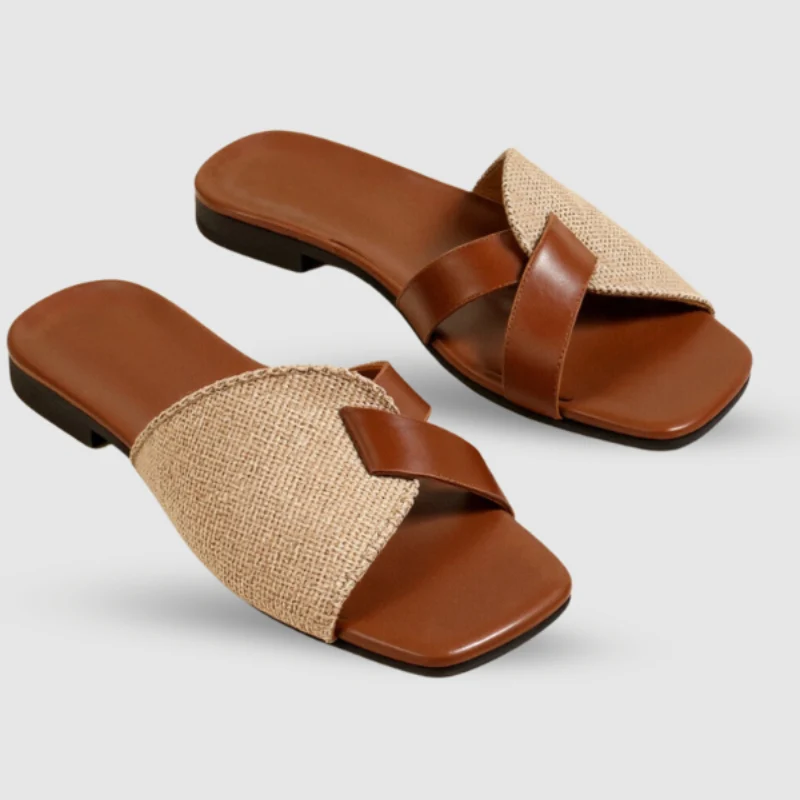 Sandales à enfiler pour femme à brides croisées