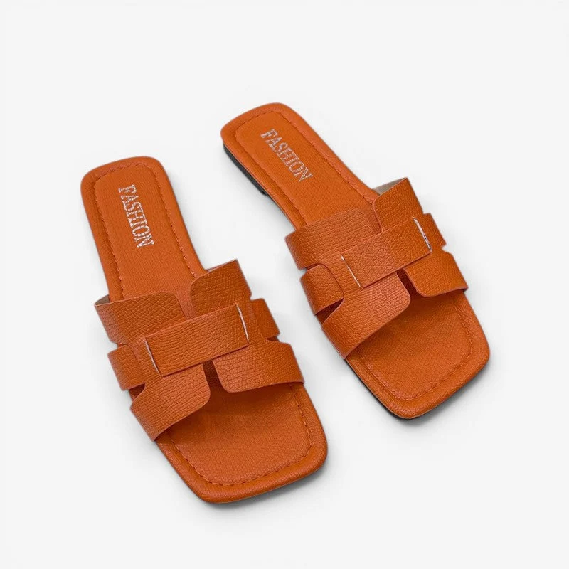 Tongs femme à bout carré antidérapantes