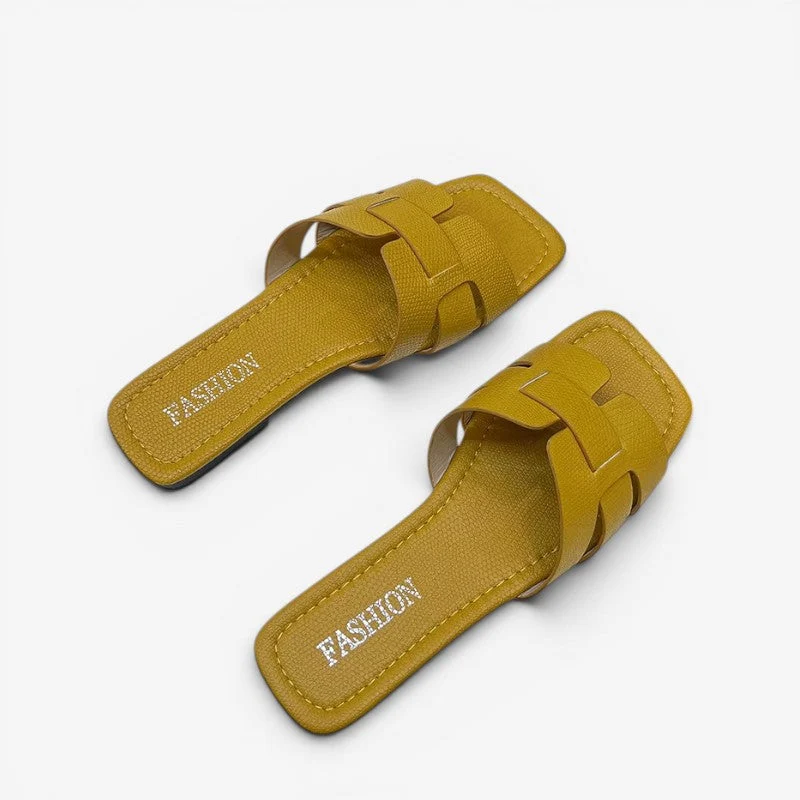 Tongs femme à bout carré antidérapantes