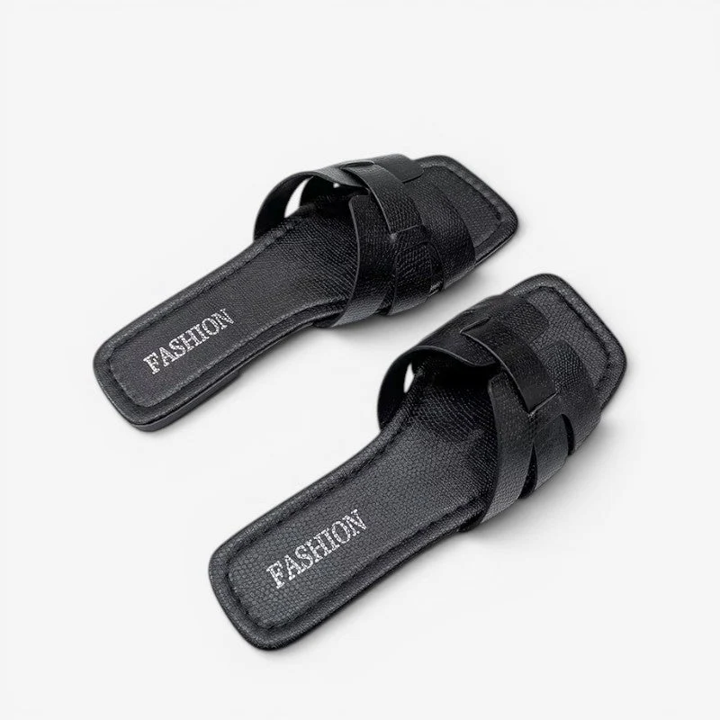 Tongs femme à bout carré antidérapantes