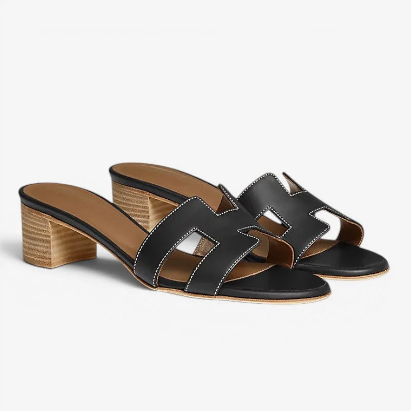 Sandales femme à enfiler avec talon carré