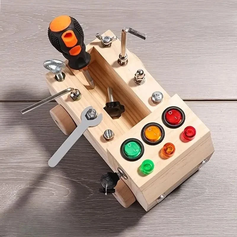 Jouet Puzzle Busy Board en Bois avec Activités Interactives