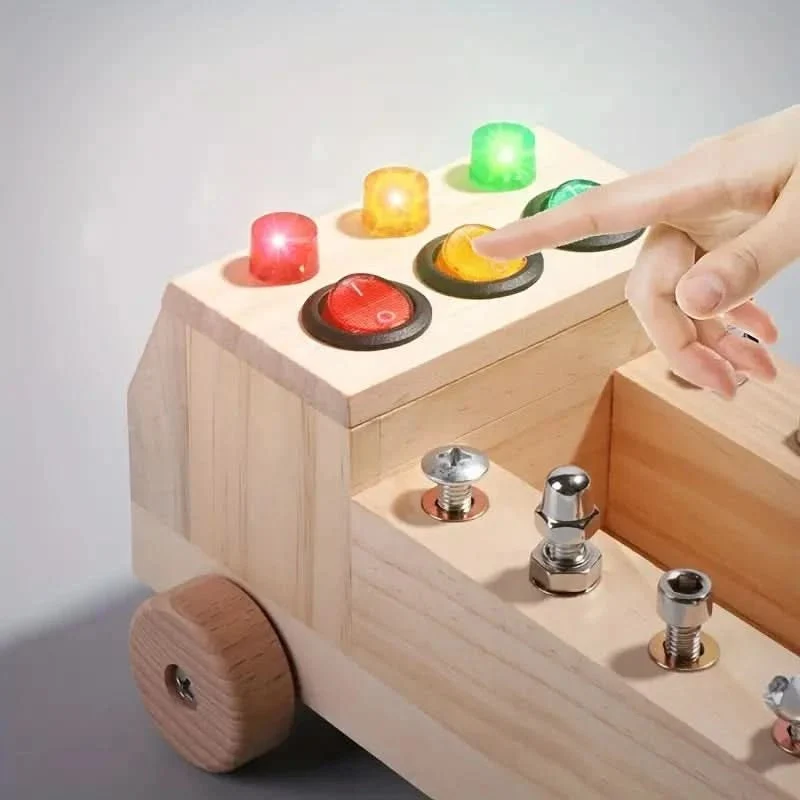 Jouet Puzzle Busy Board en Bois avec Activités Interactives