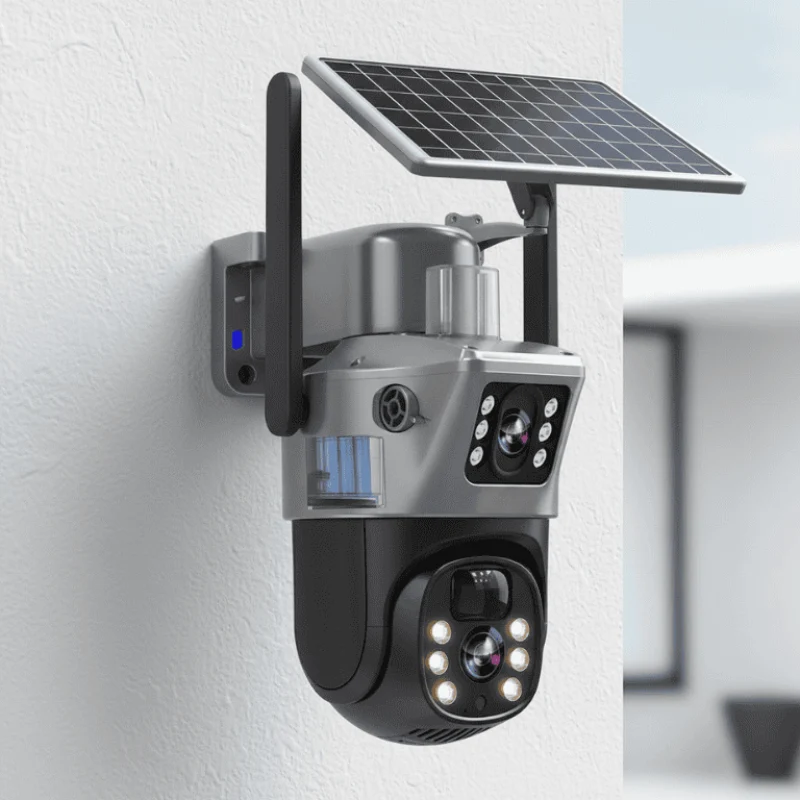 Caméra de Sécurité Rotative Sans Fil avec Alimentation Solaire