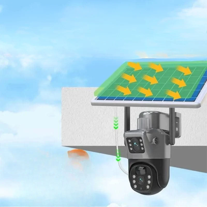 Caméra de Sécurité Rotative Sans Fil avec Alimentation Solaire