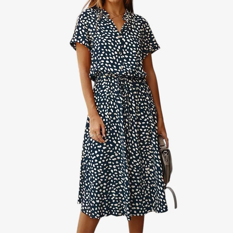 Robe Imprimée Femme avec Ceinture à la Taille