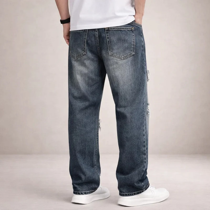 Pantalon Homme Taille Haute à Jambes Larges