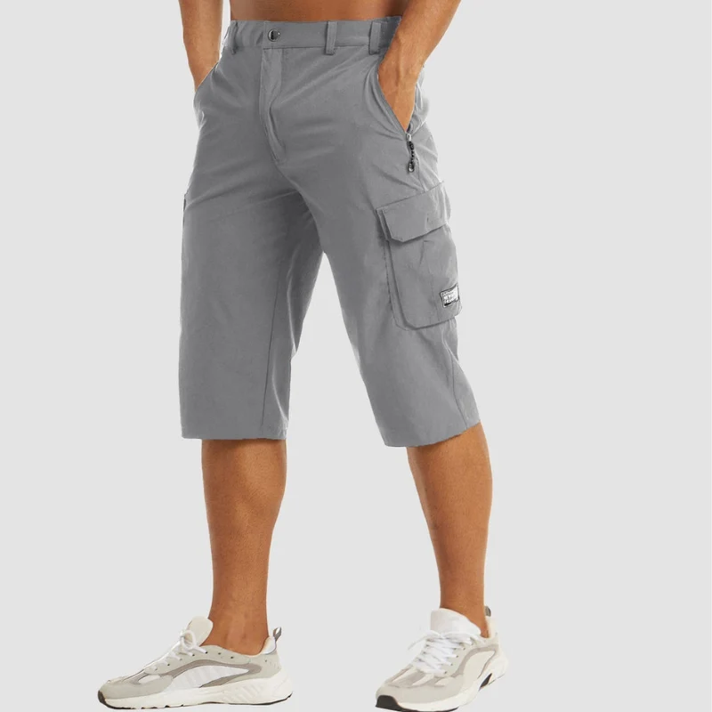 Short homme longueur genou taille haute avec poches multiples
