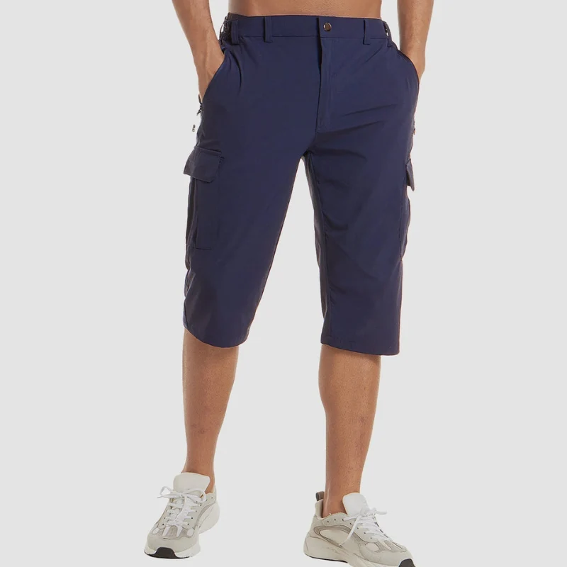 Short homme longueur genou taille haute avec poches multiples
