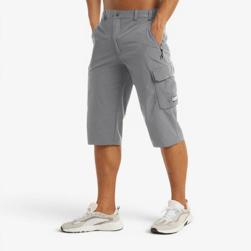 Short homme longueur genou taille haute avec poches multiples