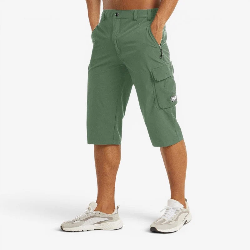Short homme longueur genou taille haute avec poches multiples