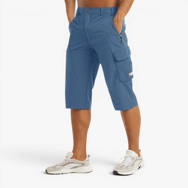 Short homme longueur genou taille haute avec poches multiples