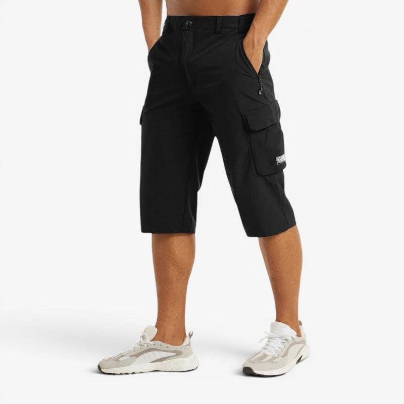 Short homme longueur genou taille haute avec poches multiples