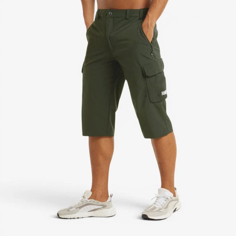 Short homme longueur genou taille haute avec poches multiples
