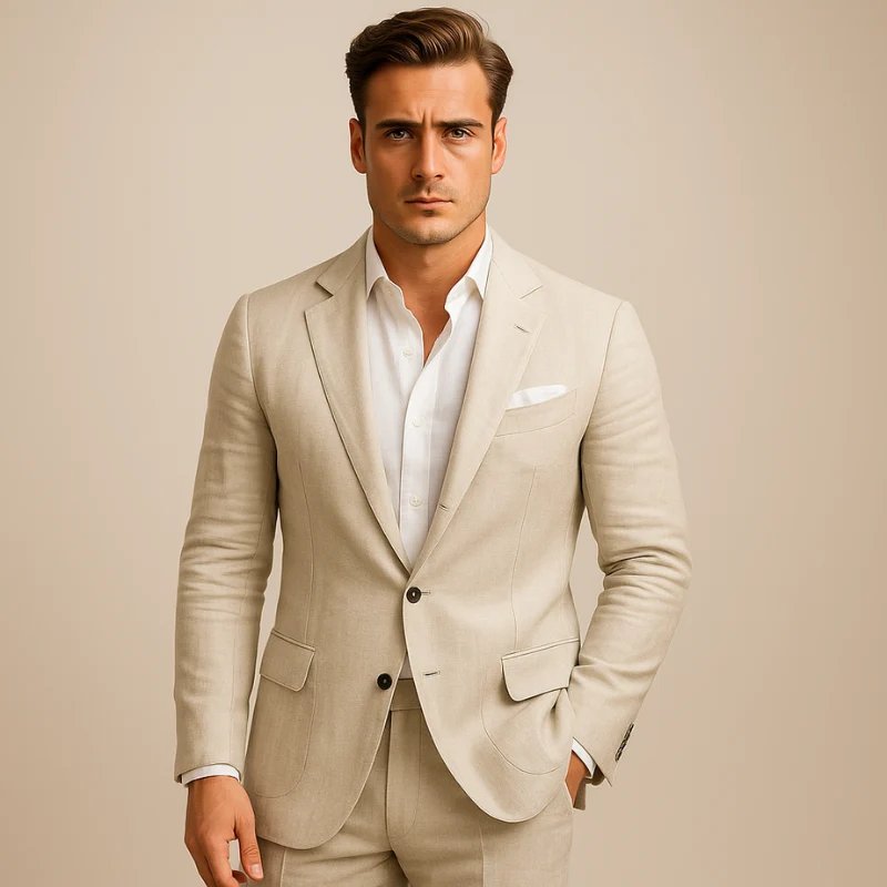 Blazer Homme Slim Fit à Manches Longues