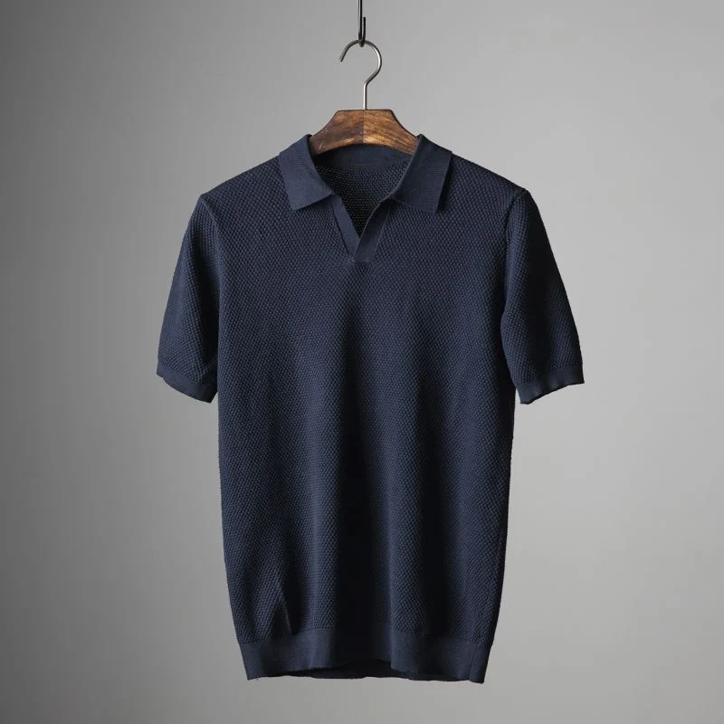 Polo homme manches courtes col rabattu