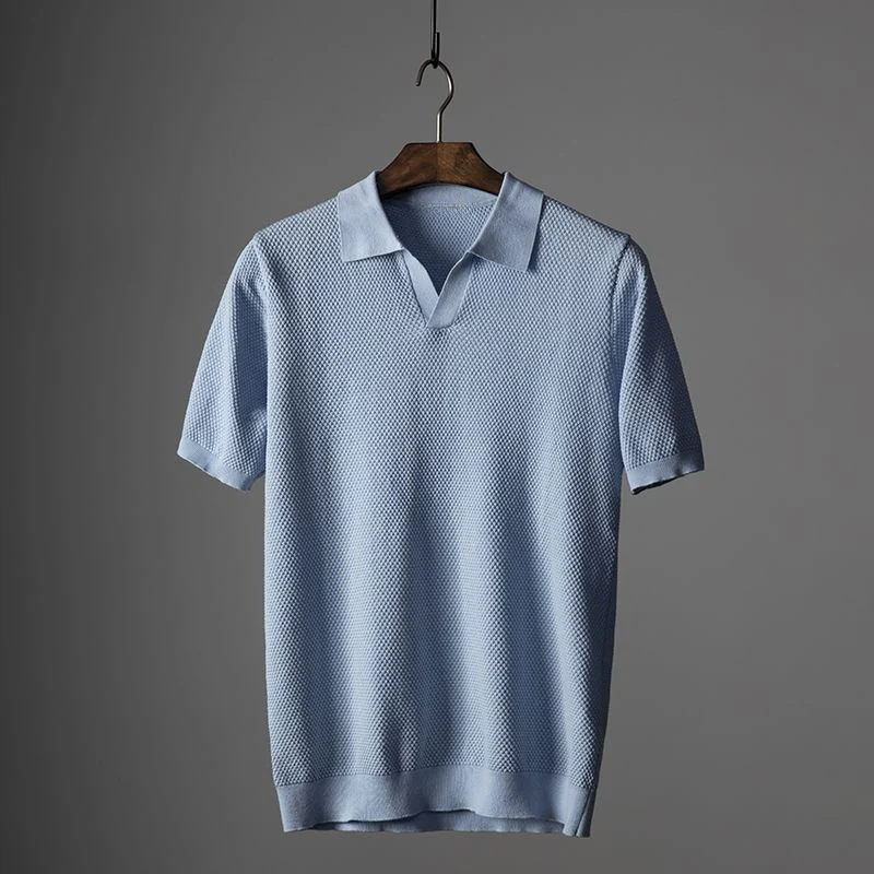 Polo homme manches courtes col rabattu
