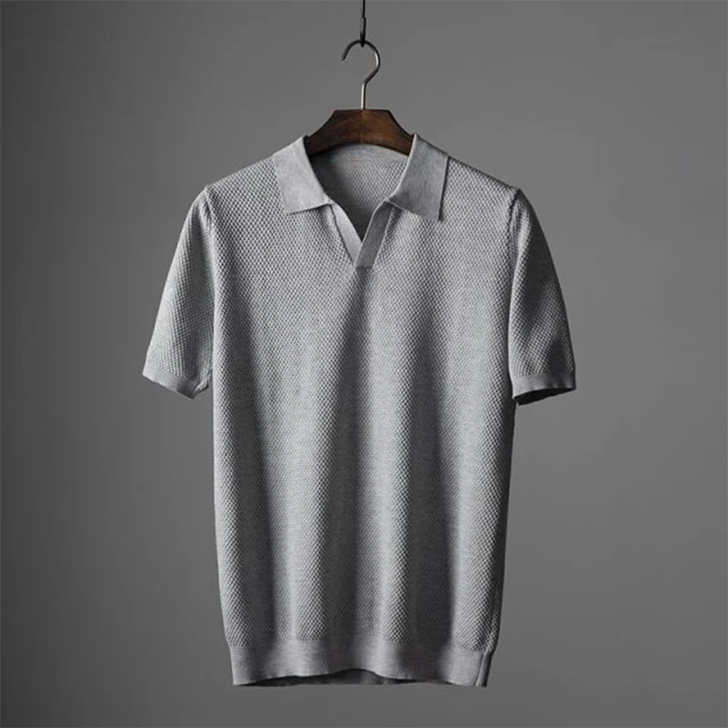 Polo homme manches courtes col rabattu