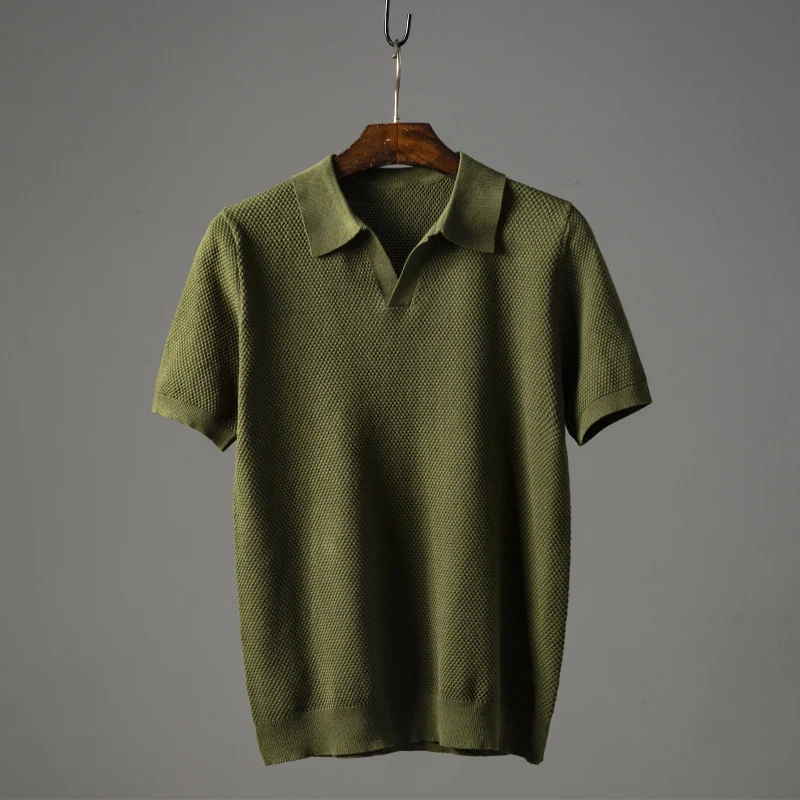 Polo homme manches courtes col rabattu