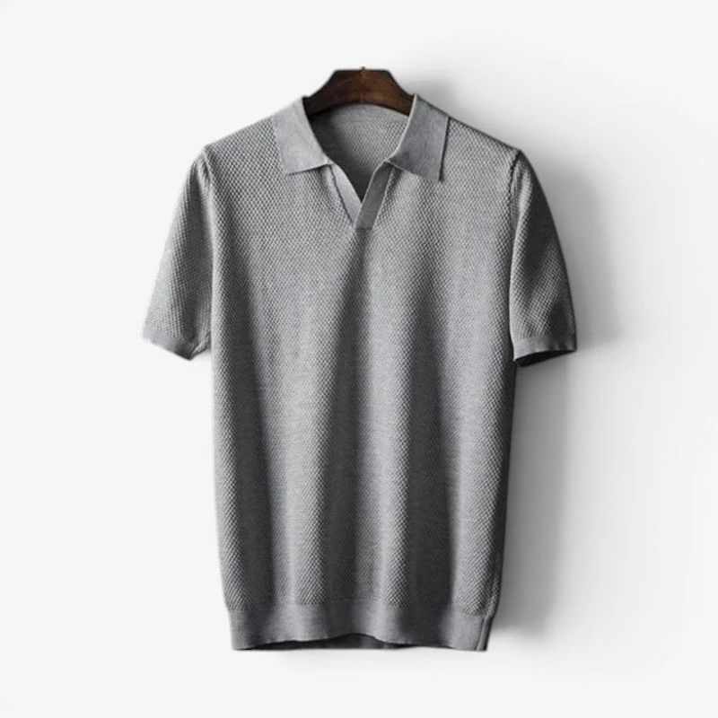 Polo homme manches courtes col rabattu