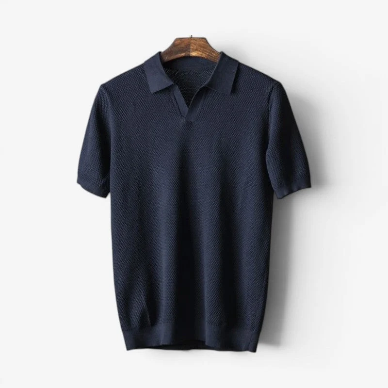 Polo homme manches courtes col rabattu