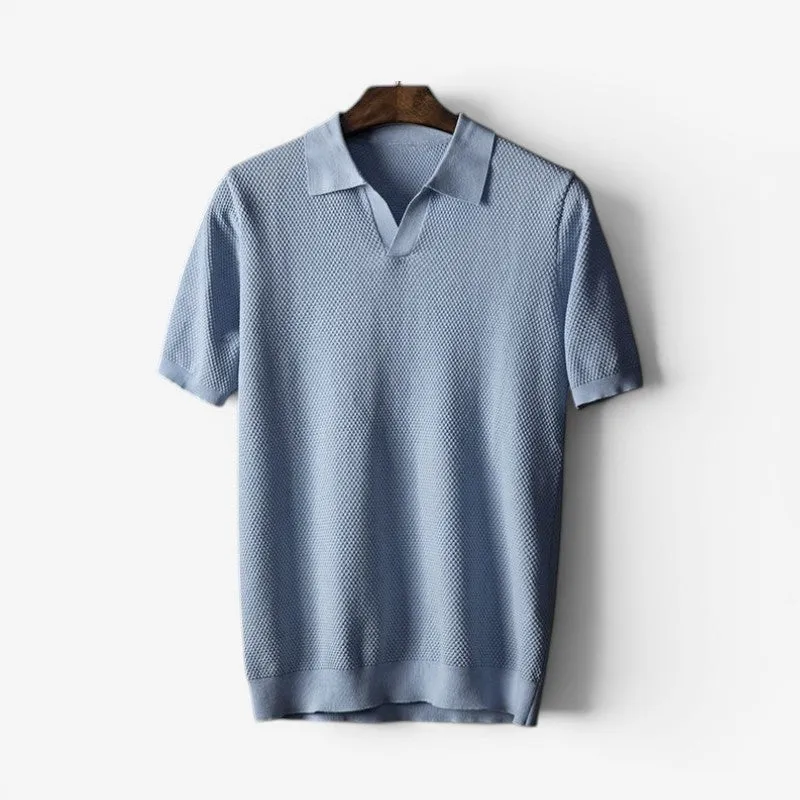 Polo homme manches courtes col rabattu