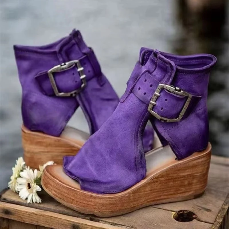 Sandales à Talon Épais avec Boucles